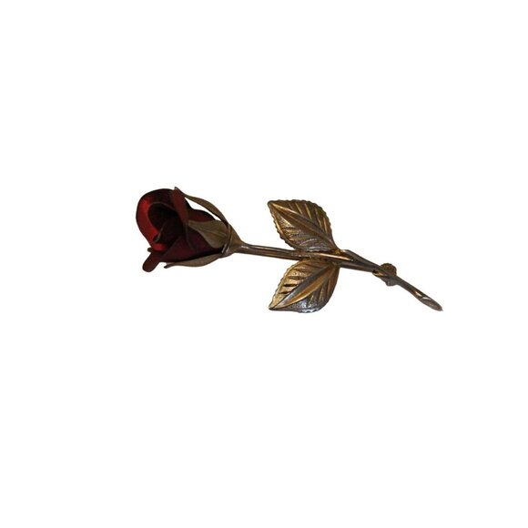 Vintage Giovanni Gold Tone Rose Brooch - Picture 1 of 5